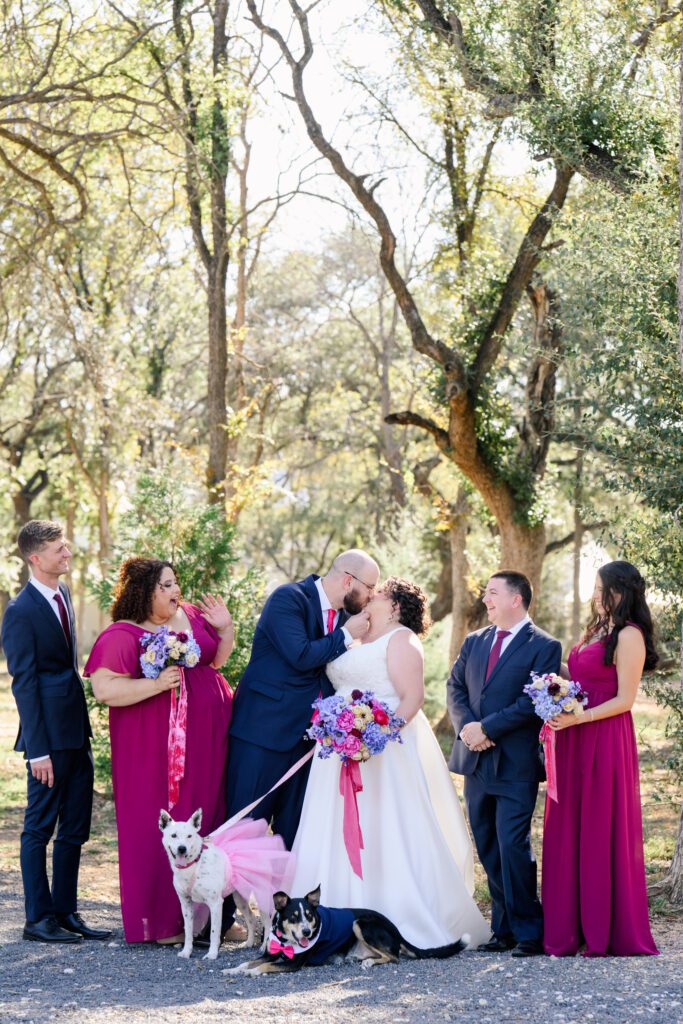 Group photo of wedding planner turned bride