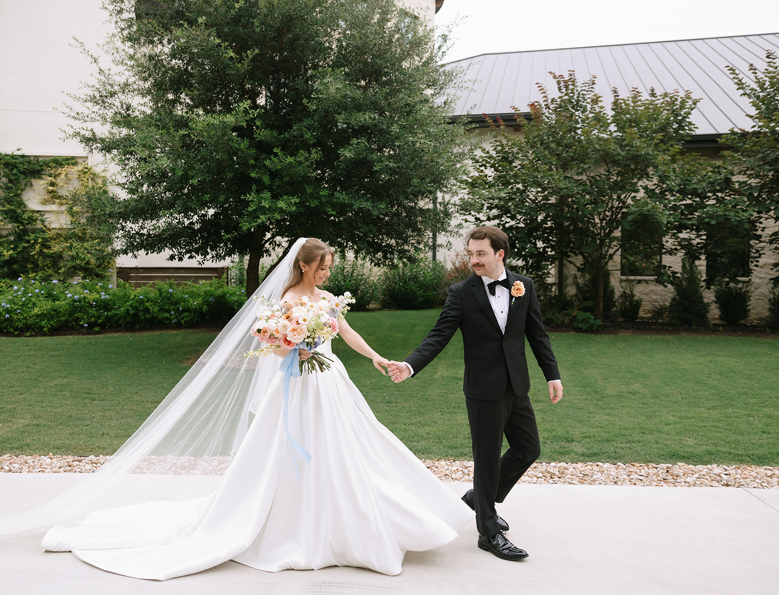 Sweet newlyweds after getting married