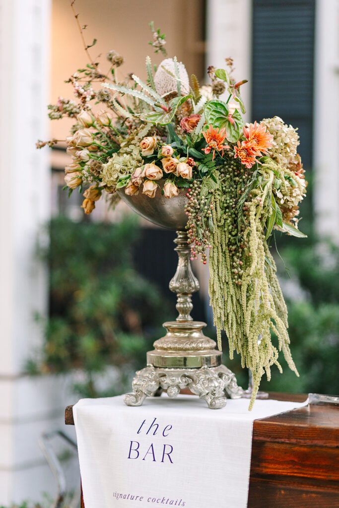 Wedding bar floral design 