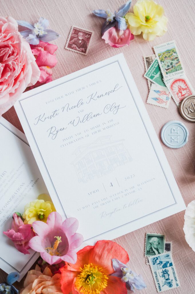 Flat lay details for wedding