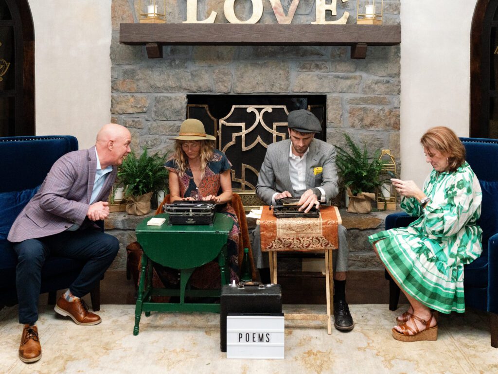 live poem writing at wedding