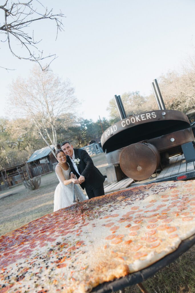 giant pizza for wedding reception