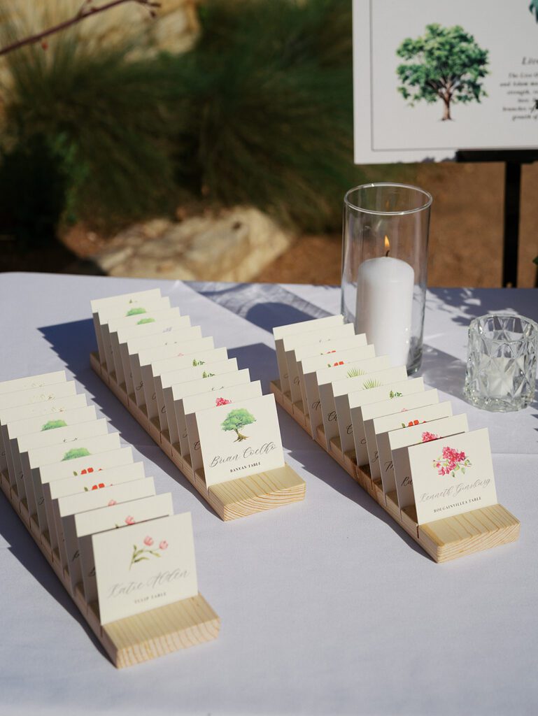 Unique escort card display