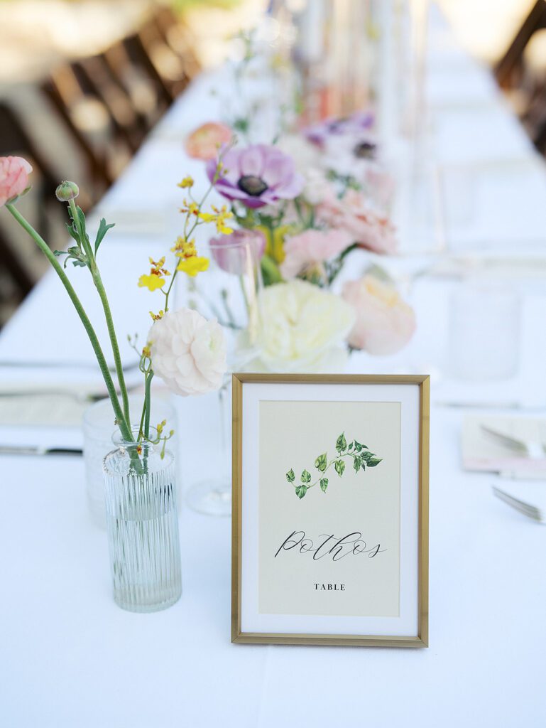 Wedding table number 