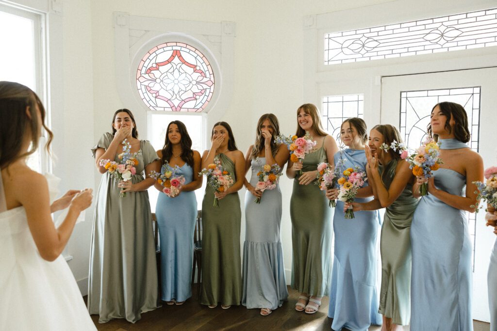 First look with bridal party