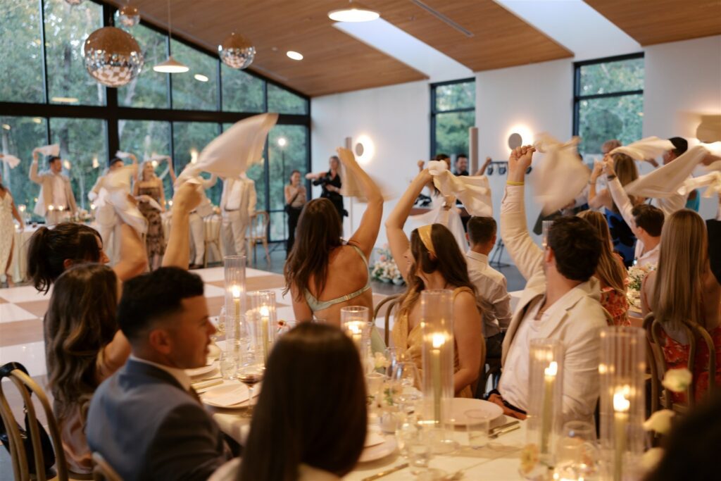 Guests having a great time at wedding reception