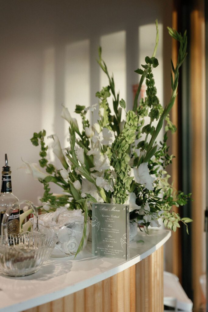 Wedding bar florals