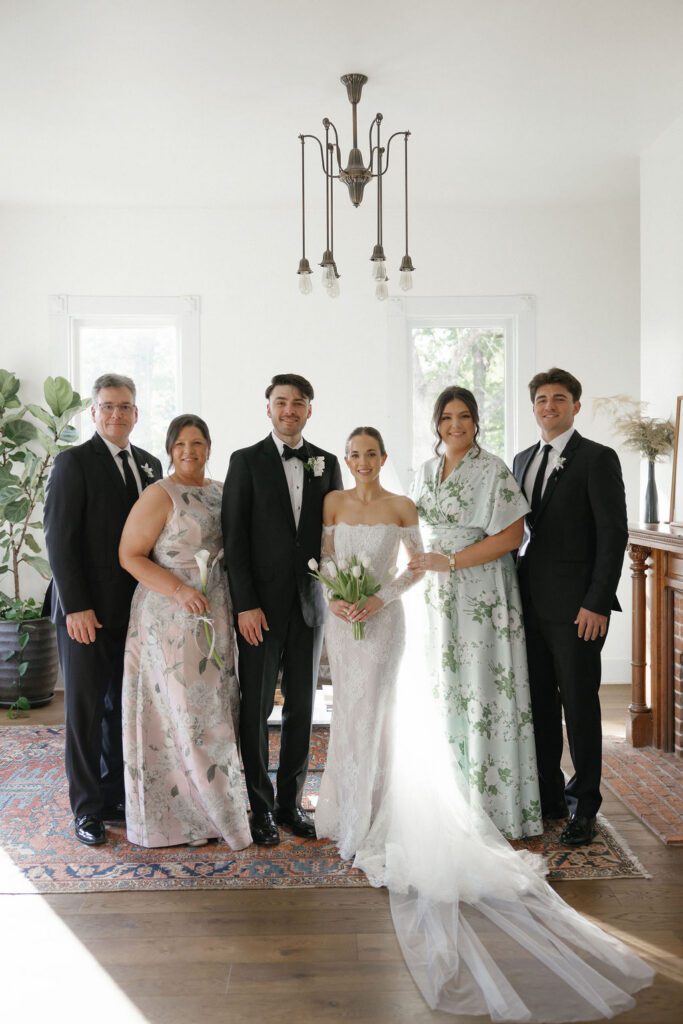 Group photo session in family room
