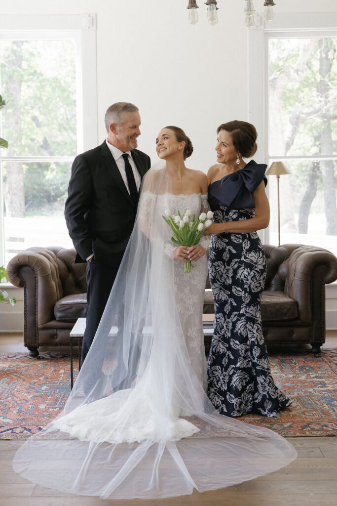 Family portraits at Austin wedding