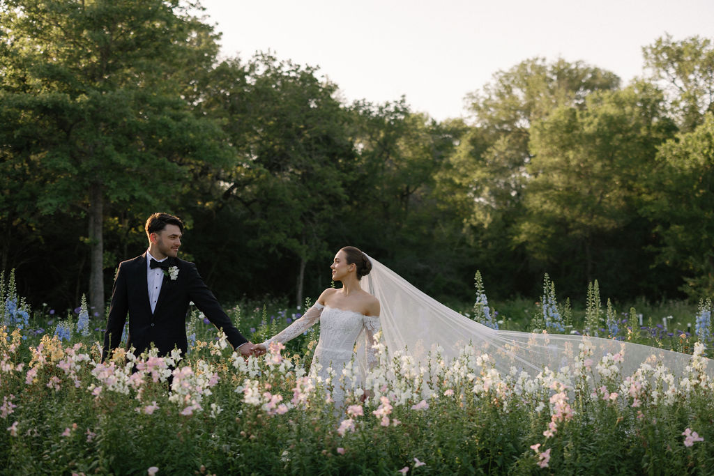 Newlywed portraits in the garden at The Grand Lady Austin