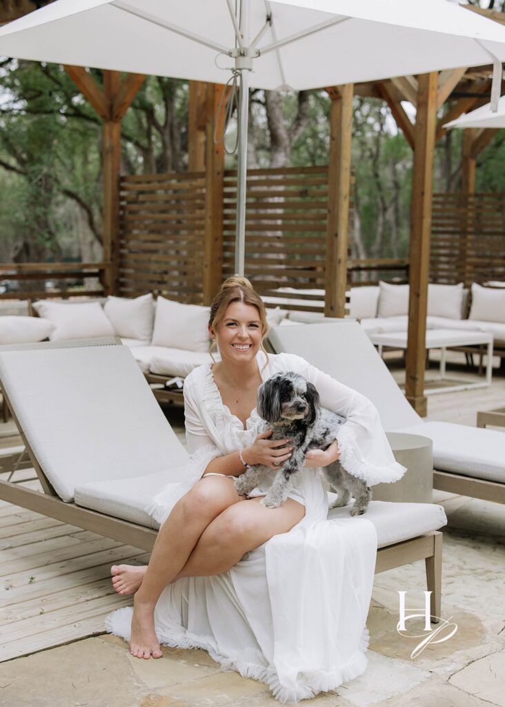 Bride to be with her sweet pup