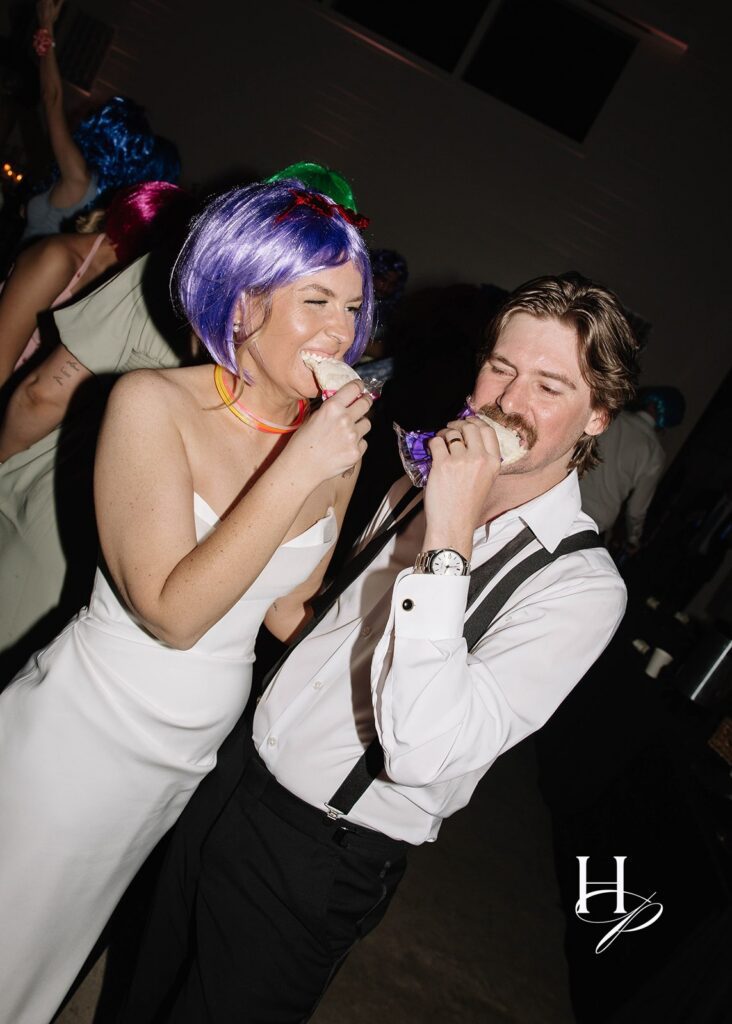 Couple eating Uncrustables