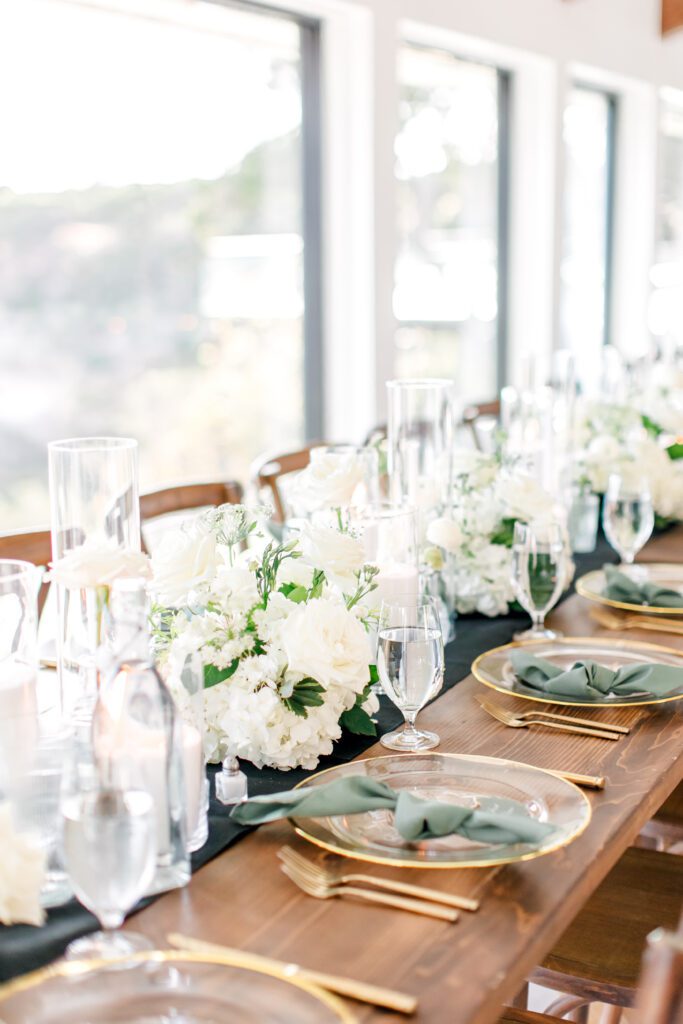 White table floral runner