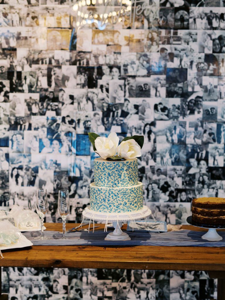 Wedding cake with photo collage