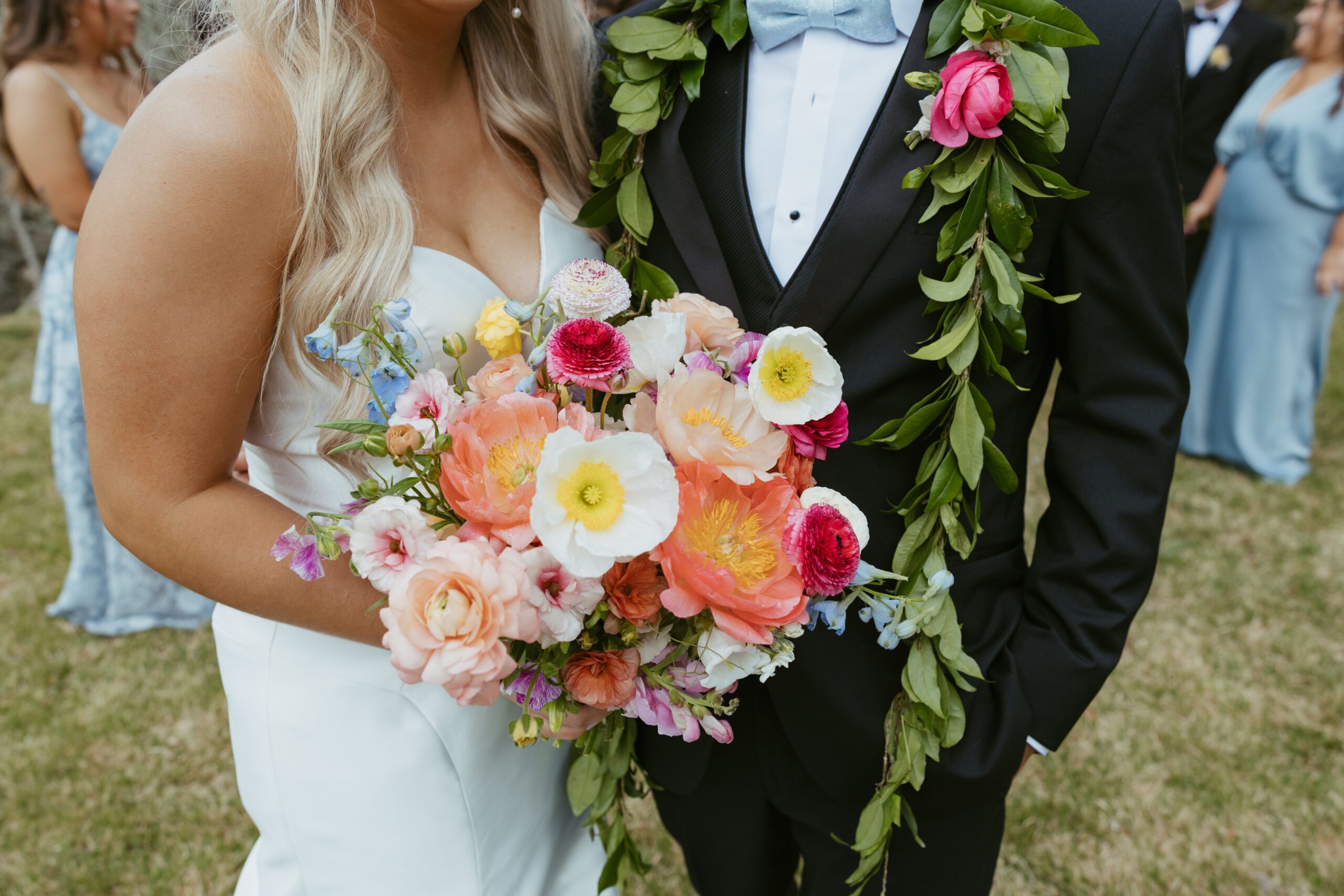This colorful bridal bouquet is a wonderful way to personalize your wedding with your favorite flowers
