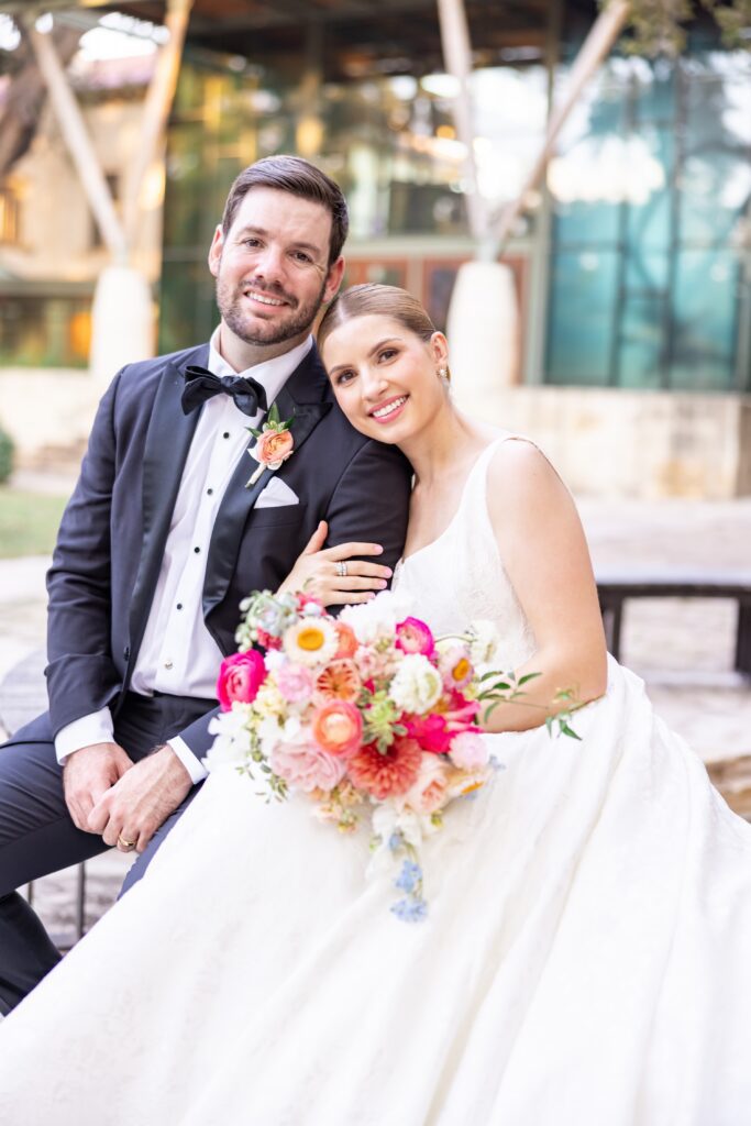 Sweet newlyweds posing