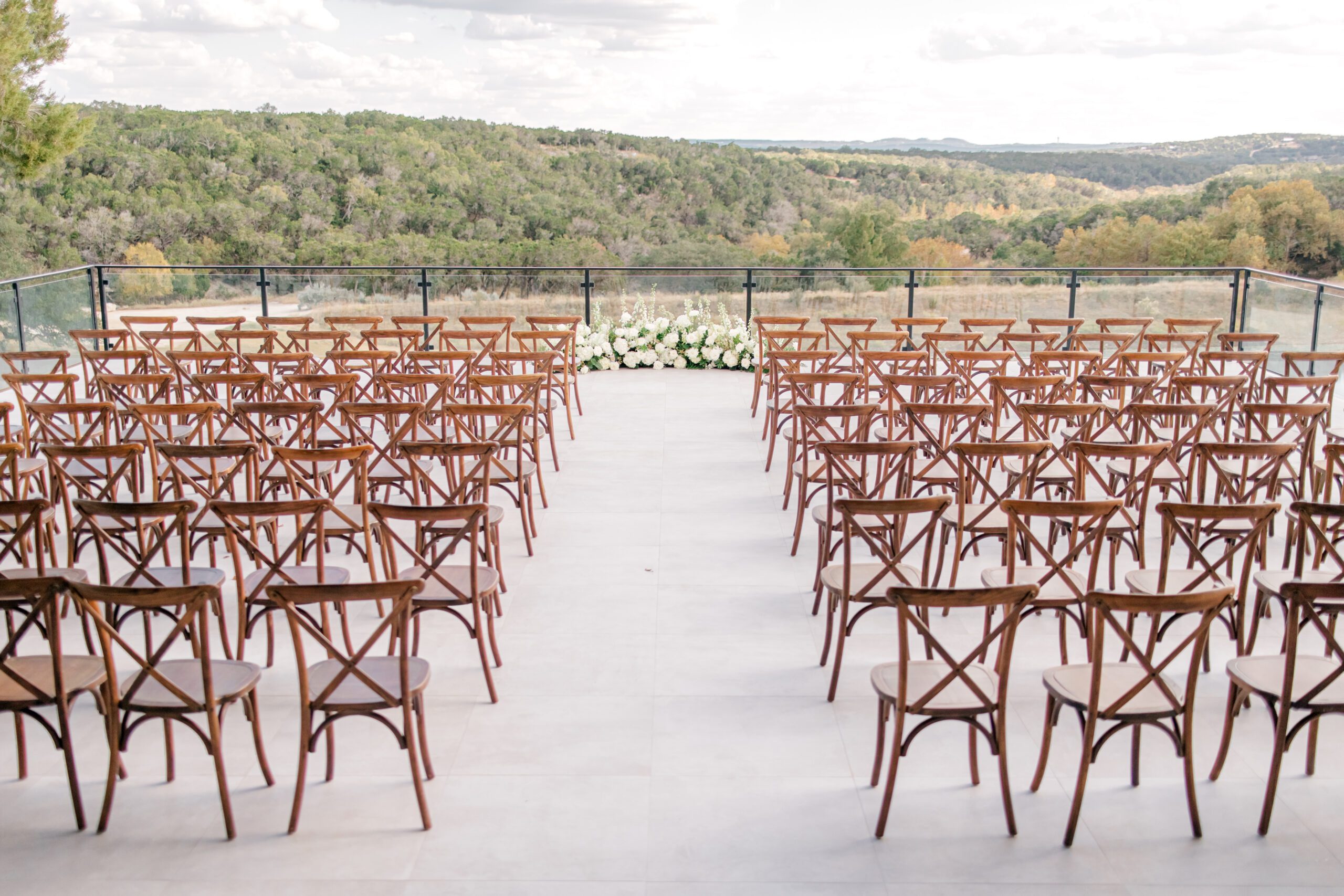 Beautiful wedding ceremony site at a wedding venue in Austin
